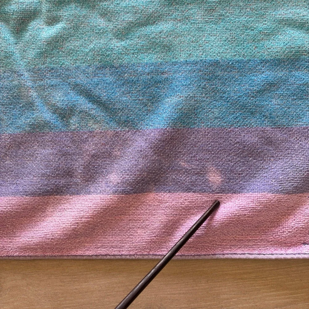 Vintage Island Fun Dolphin Beach Towel Pastel Striped 100% Cotton 30x56 Brazil